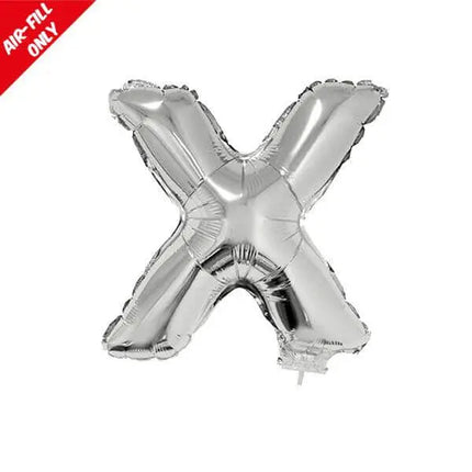 Balloon on Stick - 16" Silver Letter X Party Expo