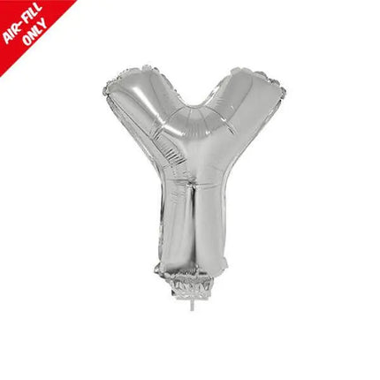 Balloon on Stick - 16" Silver Letter Y Party Expo