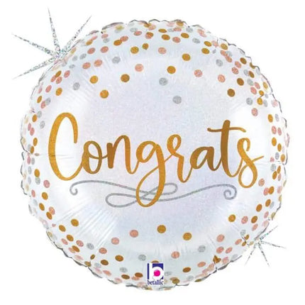 Betallic - 18" Congrats Confetti Holographic Mylar Balloon #21 Party Expo