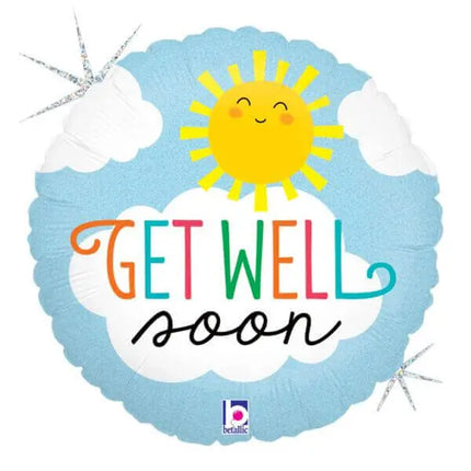 Betallic - 18" Get Well Soon Sun Holographic Mylar Balloon #186 Party Expo