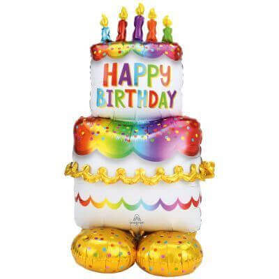 Birthday Cake Airloonz Balloon - SKU:A4-2449 - UPC:026635424493 - Party Expo