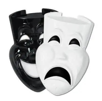 Black & White Comedy Face Masks (1ct) - Party Expo
