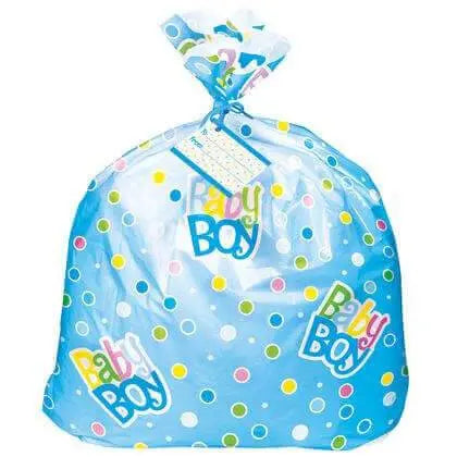 Baby Shower - Blue Dot Jumbo Plastic Bag - Party Expo
