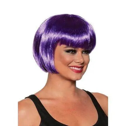 Bob Cut Wig - Purple - Party Expo