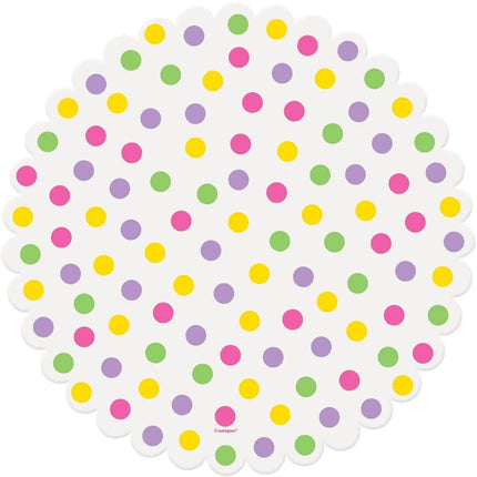 Bright Polka Dot Easter Paper Doilies - Party Expo