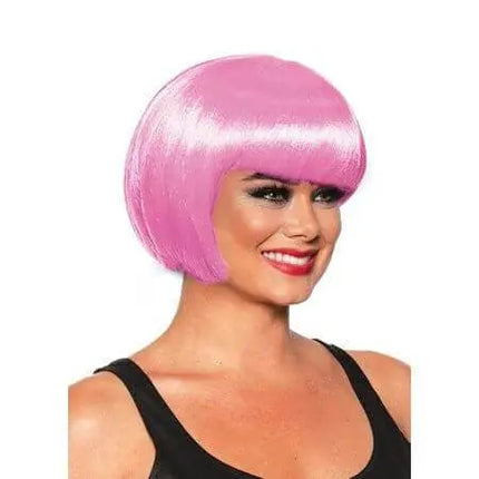 Bubble Gum Pink Bob Cut Wig - Party Expo