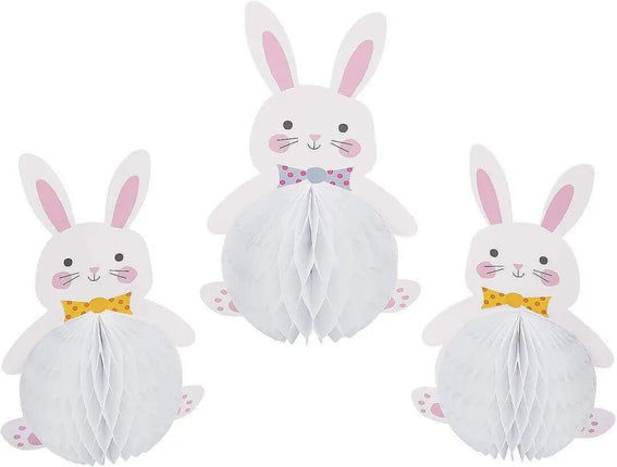 Bunny Shaped Honeycomb Centerpiece - (3pcs) - Party Expo