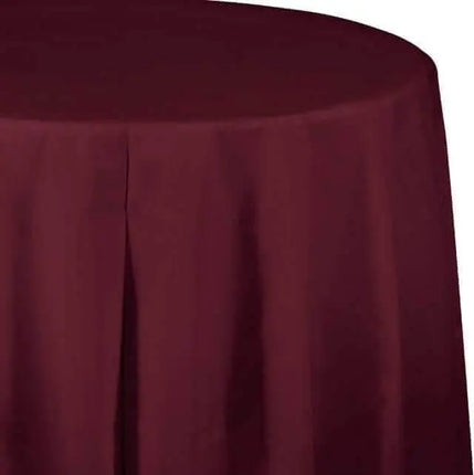 Burgundy Octagon Round Table Cover - Party Expo