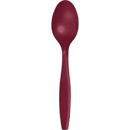 Burgundy Plastic Spoons - Party Expo
