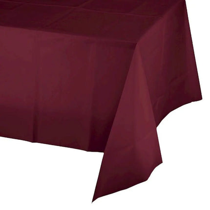 Burgundy Plastic Table Cover - Party Expo