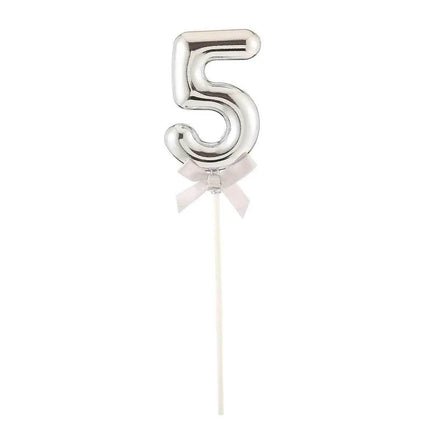 Cake Topper Number '5' - Silver - Party Expo