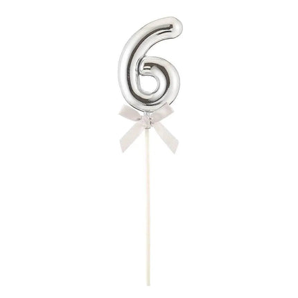 Cake Topper Number '6' - Silver - Party Expo