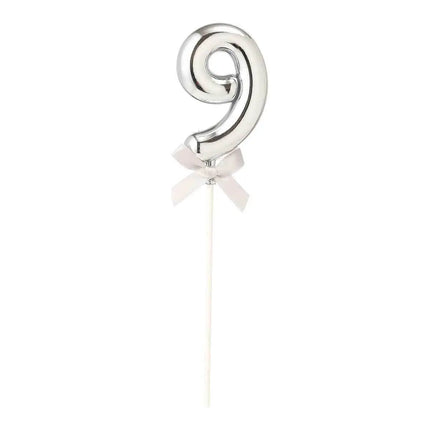 Cake Topper Number '9' - Silver - Party Expo
