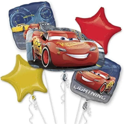 Cars 3 - Lightning McQueen Bouquet of Mylar Balloons (5ct) - Party Expo