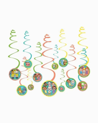 Cocomelon - Spiral Swirl Decorations - Party Expo