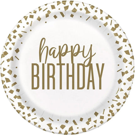 Confetti Gold Birthday 9" Plate Party Expo