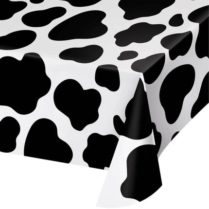 Cow Print Plastic Table Cover - Party Expo