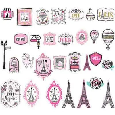 Day In Paris Cutouts Mega Value Pack - Party Expo