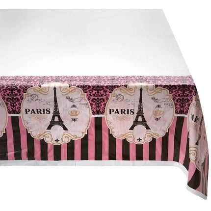 Day In Paris Plastic Table Cover - Party Expo