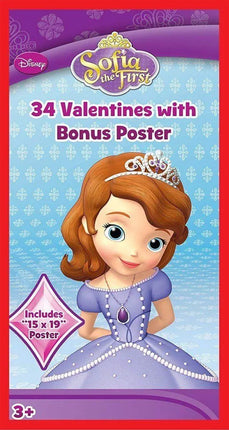 Disney's Sofia Deluxe Poster Valentine Exchange Cards (34ct) - Party Expo