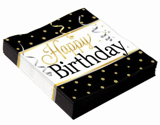 Elegant Happy Birthday Napkins (16ct) - Party Expo