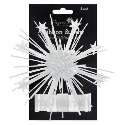 Firework Bow & Ribbon Set - White (2ct) - Party Expo