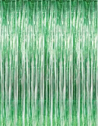 Foil Fringe Curtain - Green - Party Expo