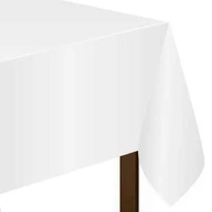 Frosty White Plastic Tablecover 54 x 108 - Party Expo