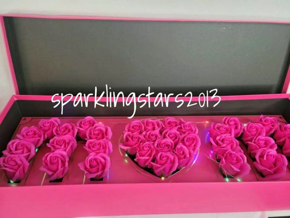 Fuschia Mom Box with Flowers and Lights - Party Expo