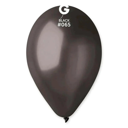 Gemar - 12" Metallic Black Latex Balloons #065 (50pcs) Party Expo