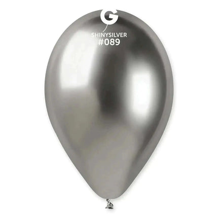 Gemar - 13" Shiny Silver Latex Balloons #089 (25pcs) Party Expo
