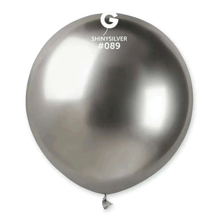 Gemar - 19" Shiny Silver Latex Balloons #089 (25pcs) Party Expo