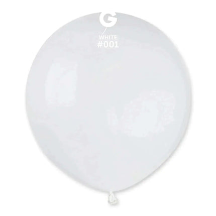 Gemar - 19" White Latex Balloons #001 (25pcs) Party Expo