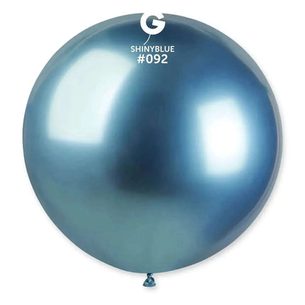 Gemar - 31" Shiny Blue Latex Balloons #092 (1pc) Party Expo