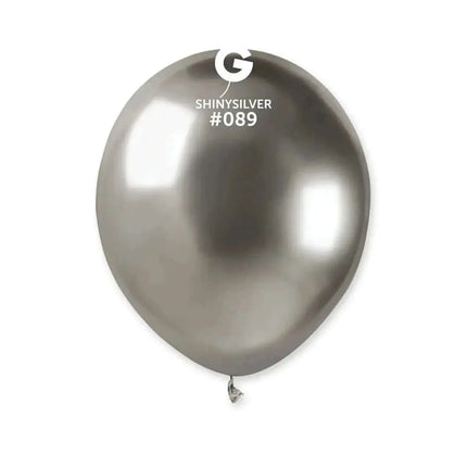 Gemar - 5" Shiny Silver Latex Balloons #089 (50pcs) Party Expo