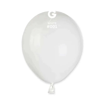 Gemar - 5" White Latex Balloons #001 (100pcs) Party Expo