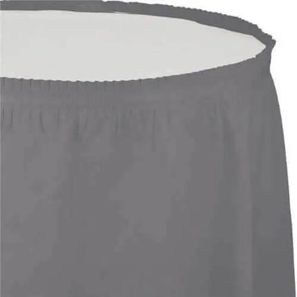 Glamour Gray Plastic Table Skirt - Party Expo