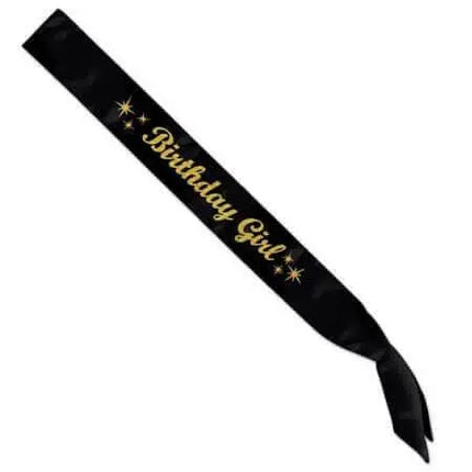 Glittered Birthday Girl Satin Sash - Party Expo
