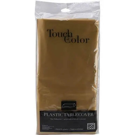 Glittering Gold Plastic Table Cover - Party Expo