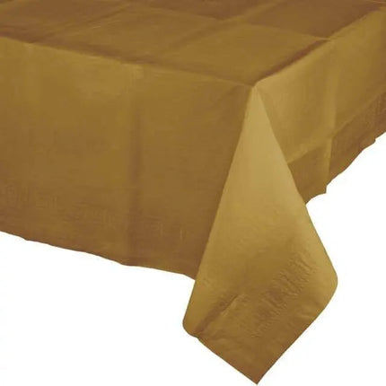Glittering Gold Plastic Table Cover 54x108 - Party Expo