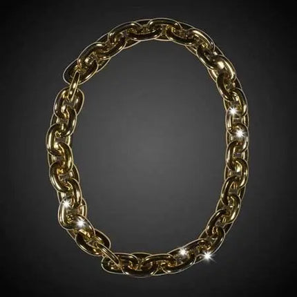 Gold 36 Link Light Up Metallic Chain Necklace - Party Expo