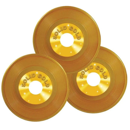 Gold Plastic Records (3pcs) - Party Expo