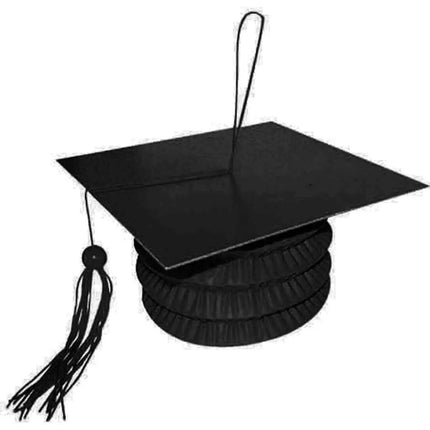 Grad Cap Paper Lantern Weight - Black - Party Expo