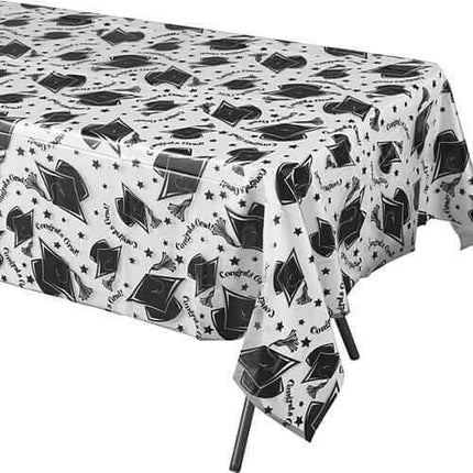 Graduation Cap Clear Plastic Tablecover - Party Expo