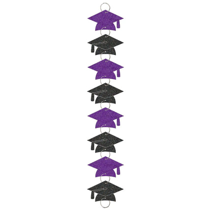 Graduation Cap Garland Ring - Purple - Party Expo