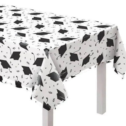 Graduation Cap Plastic Table Covers - Clear - Party Expo