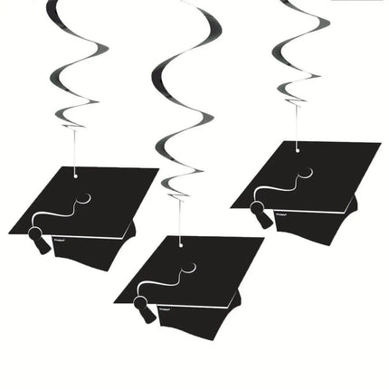Graduation Hanging Swirl Decorations (3ct) - Party Expo