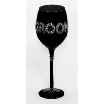 Groom Wine Glass - Black - Party Expo