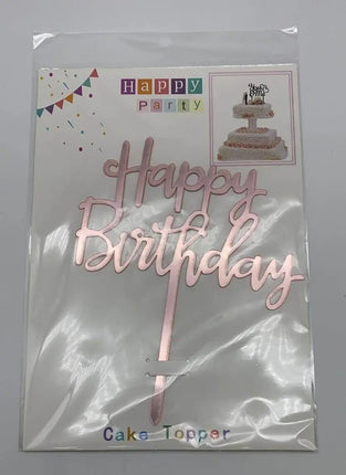 Happy Birthday Cake Topper Rose Gold - Party Expo