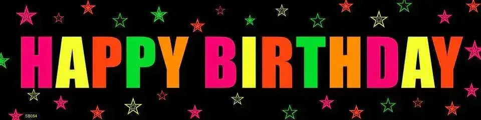 Happy Birthday Neon Banner #6 - (4' x 1') - Party Expo